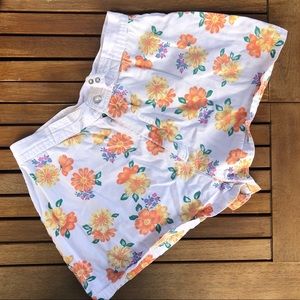 Vintage Floral Printed Shorts